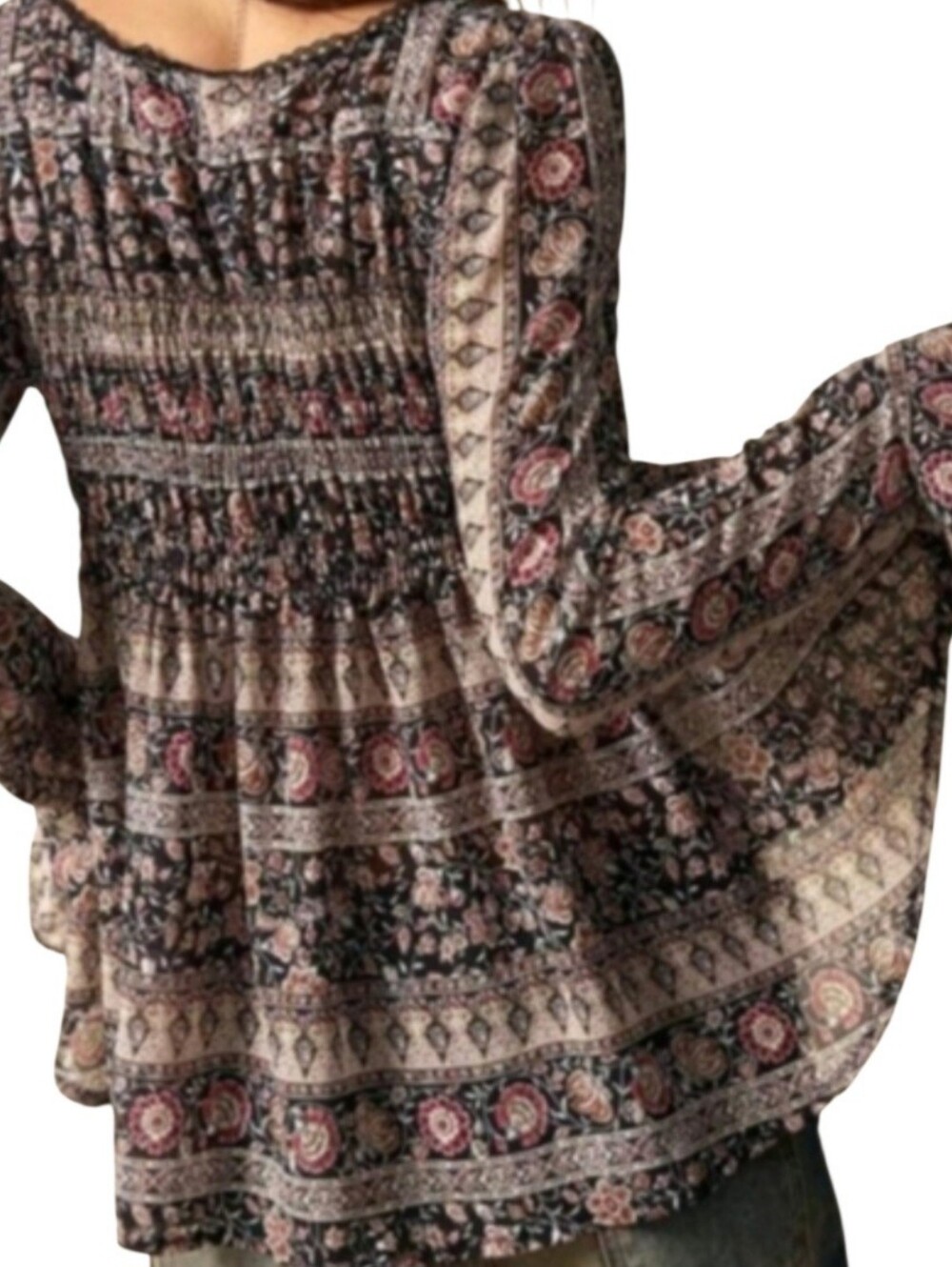 Boho Gypsy Loose Fit Top - Picture 2 of 10